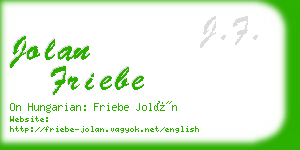 jolan friebe business card